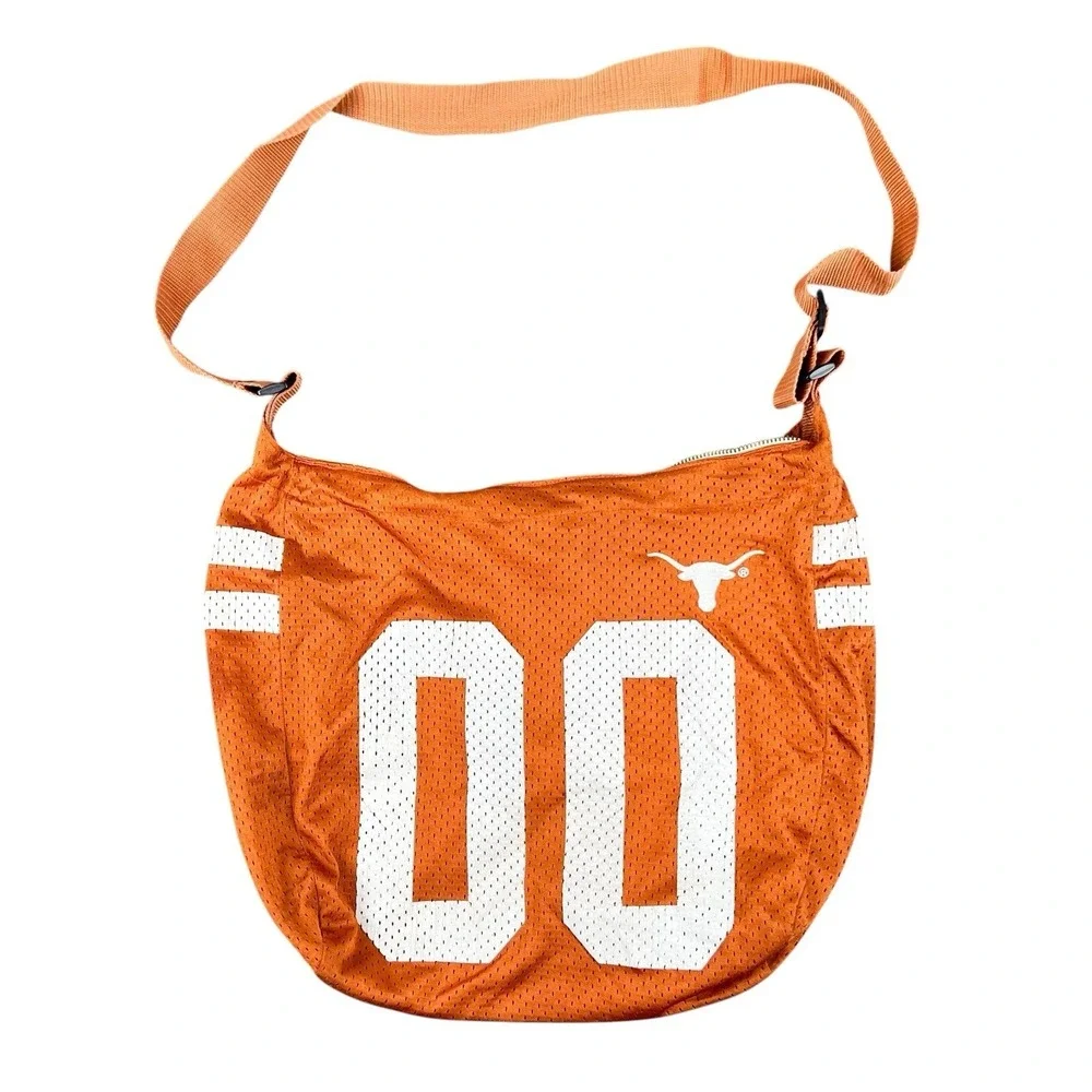 Vintage Texas Longhorns Autographed Jersey Crossbody Bag Orange Mesh 00 Graphic